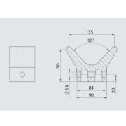 Носовой упор для лодочного прицепа COMPACT (135х75х14) серый (AL-KO)